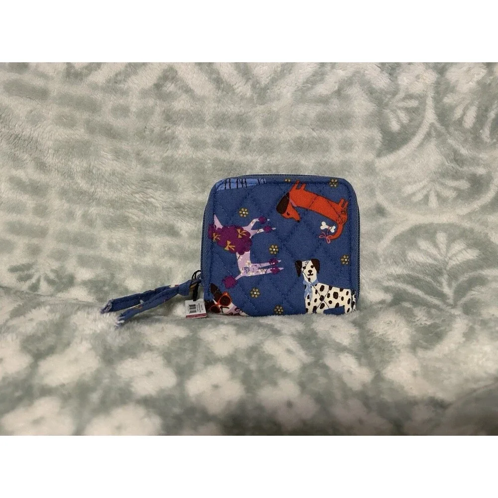 Vera Bradley Essential Small Zip Around Wallet Bark Park Pattern - Picture 2 of 3